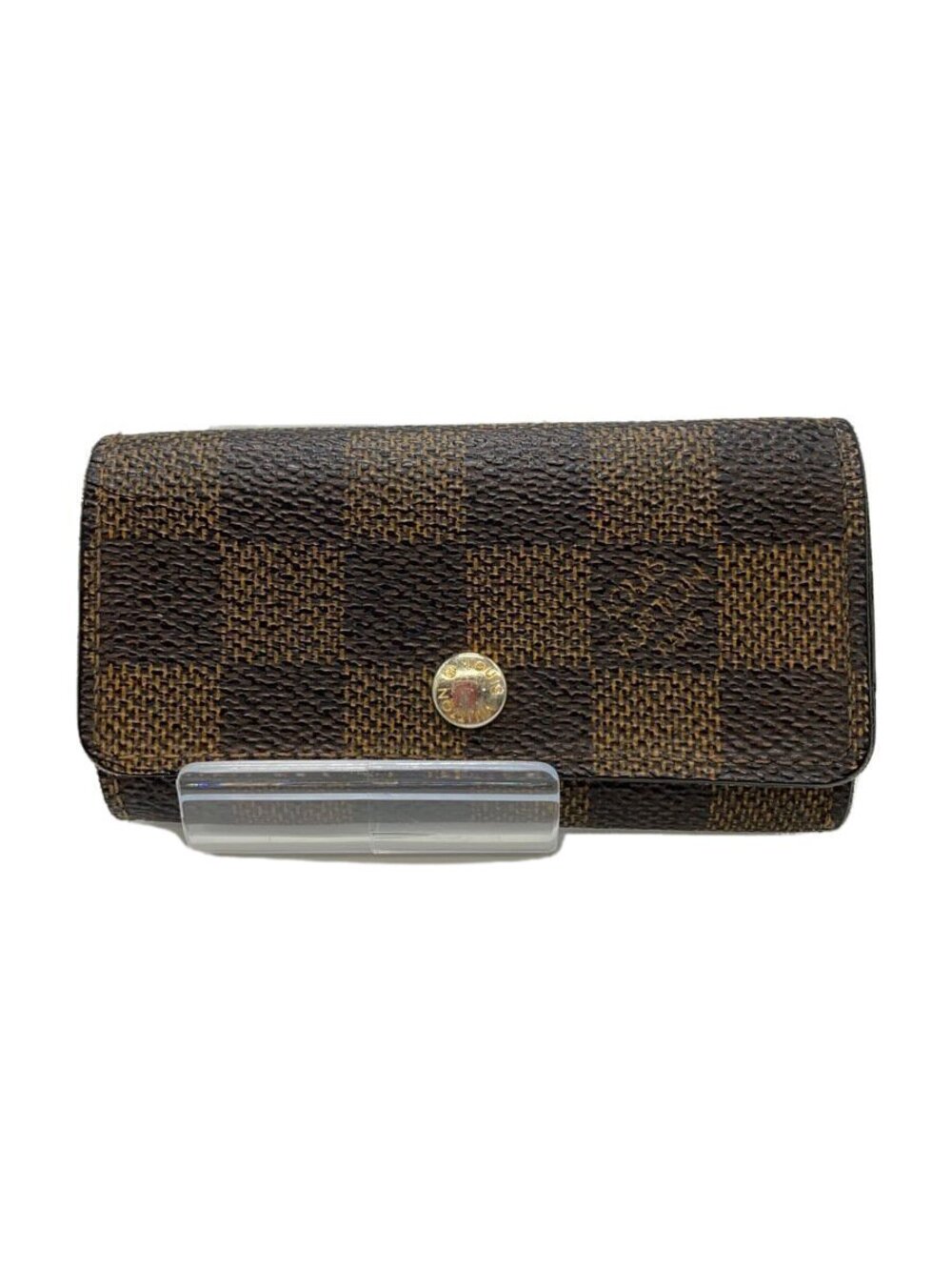 LOUIS VUITTON Key Case Wallet Leather Brown All over